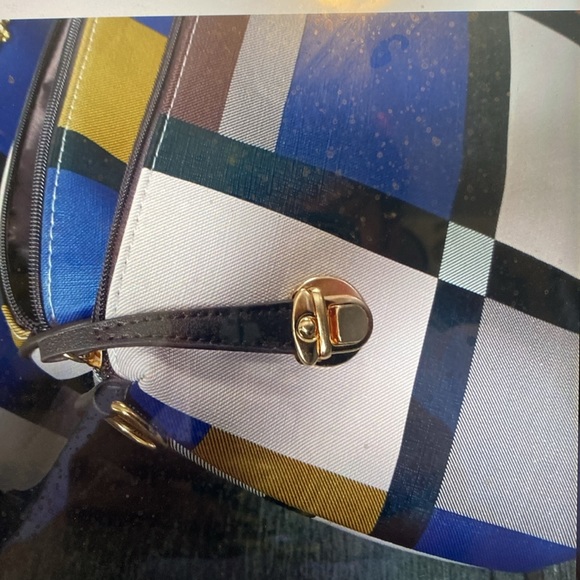 Fashionista 6 Piece Plaid Colorblock Handbags - with Zippers & Straps - NWOT - Picture 13 of 14